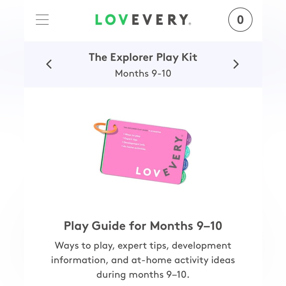 LOVEVERY The Explorer Play Guide (9-10 months)